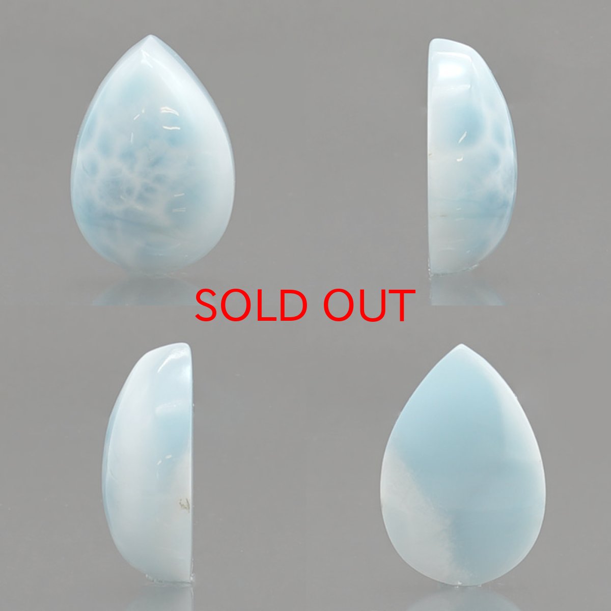 画像2: ラリマー ルース ドロップ型 25.00ct ドミニカ共和国産 【一点物】 Larimar ブルー・ペクトライト 天然石 パワーストーン カラーストーン (2)