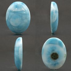 画像2: ラリマー ルース オーバル型 87.00ct ドミニカ共和国産 【一点物】 Larimar ブルー・ペクトライト 天然石 パワーストーン カラーストーン (2)