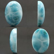 画像2: ラリマー ルース オーバル型 65.50ct ドミニカ共和国産 【一点物】 Larimar ブルー・ペクトライト 天然石 パワーストーン カラーストーン (2)