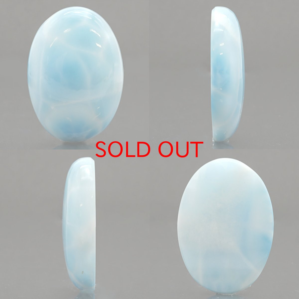 画像2: ラリマー ルース オーバル型 73.50ct ドミニカ共和国産 【一点物】 Larimar ブルー・ペクトライト 天然石 パワーストーン カラーストーン (2)