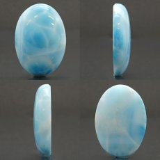 画像2: ラリマー ルース オーバル型 73.50ct ドミニカ共和国産 【一点物】 Larimar ブルー・ペクトライト 天然石 パワーストーン カラーストーン (2)