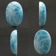 画像2: ラリマー ルース オーバル型 42.93ct ドミニカ共和国産 【一点物】 Larimar ブルー・ペクトライト 天然石 パワーストーン カラーストーン (2)