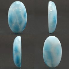 画像2: ラリマー ルース オーバル型 54.62ct ドミニカ共和国産 【一点物】 Larimar ブルー・ペクトライト 天然石 パワーストーン カラーストーン (2)