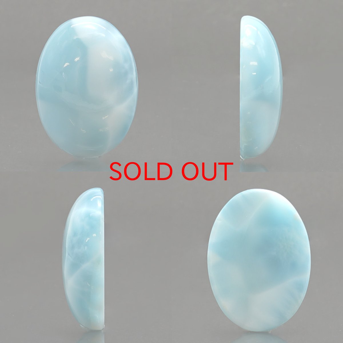 画像2: ラリマー ルース オーバル型 36.20ct ドミニカ共和国産 【一点物】 Larimar ブルー・ペクトライト 天然石 パワーストーン カラーストーン (2)