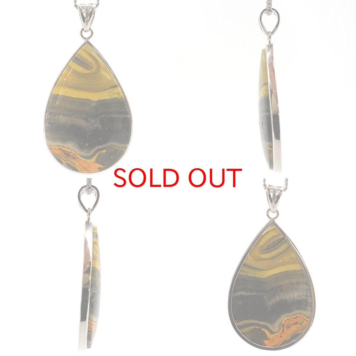 画像2: バンブルビージャスパー ペンダントトップ SV925 インドネシア産 ドロップ型 【 一点もの 】  天然石 パワーストーン カラーストーン (2)