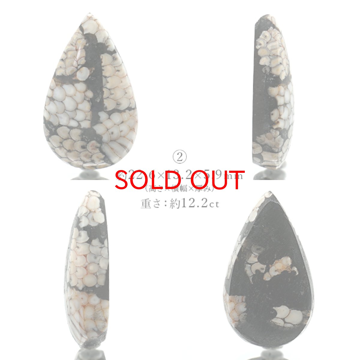 画像3: スネ―クスキンストーン ルース インドネシア産 Snakeskin Stone ドロップ形 希少石 裸石 天然石 パワーストーン (3)