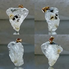 画像2: フェナカイト 15.1ct ペンダントトップ ロシア産 K18 ラフ 原石 一点物 Phenakite 日本製 希少石 フェナス石 ネックレス パワーストーン 浄化 (2)