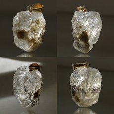 画像2: フェナカイト 17.9ct ペンダントトップ ロシア産 K18 ラフ 原石 一点物 Phenakite 日本製 希少石 フェナス石 ネックレス パワーストーン 浄化 (2)