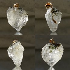 画像2: フェナカイト 13.2ct ペンダントトップ ロシア産 K18 ラフ 原石 一点物 Phenakite 日本製 希少石 フェナス石 ネックレス パワーストーン 浄化 (2)