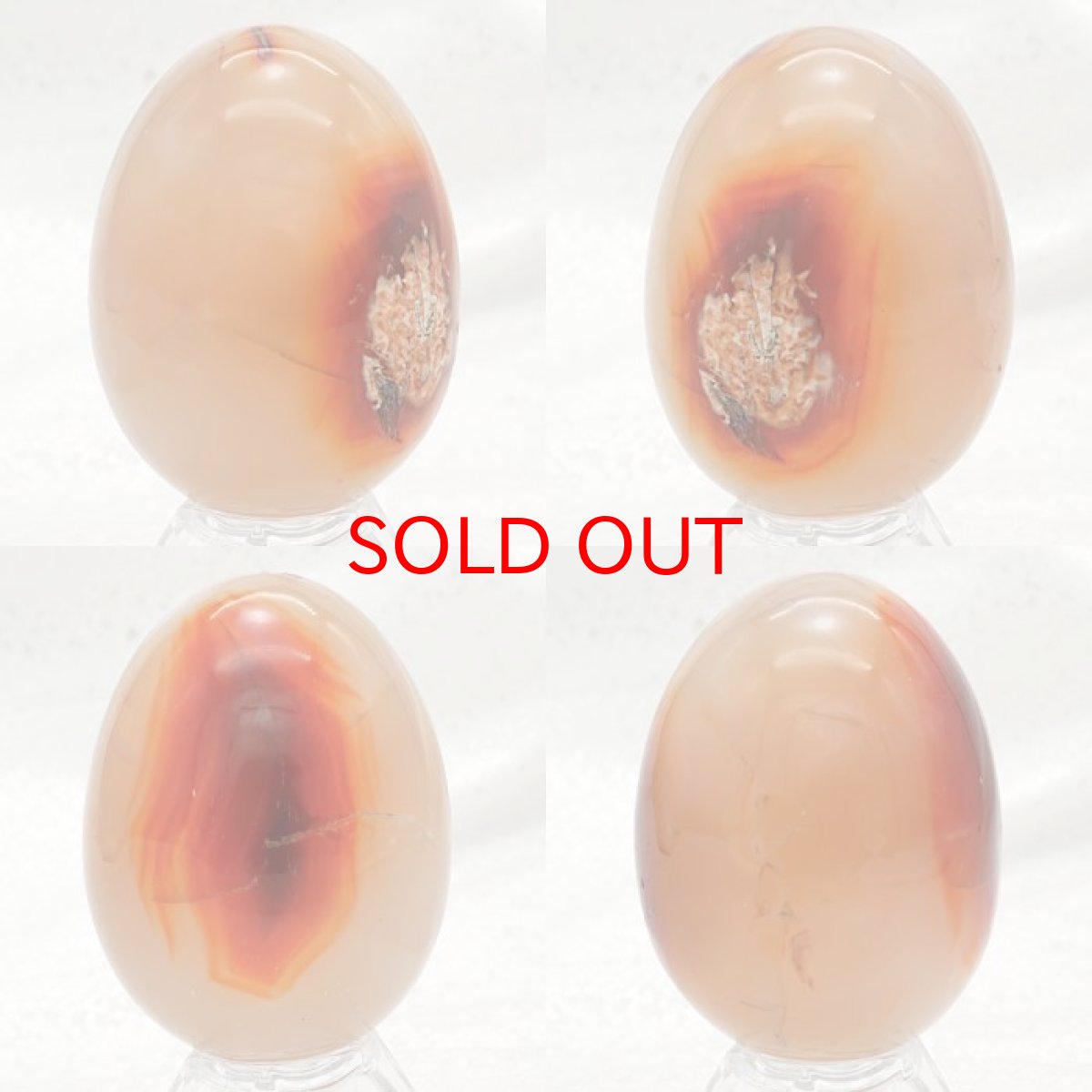 画像2: ファイヤーレースアゲート エッグ 約60mm インドネシア産 【 一点もの 】 卵 縞瑪瑙 天然石 パワーストーン カラーストーン (2)