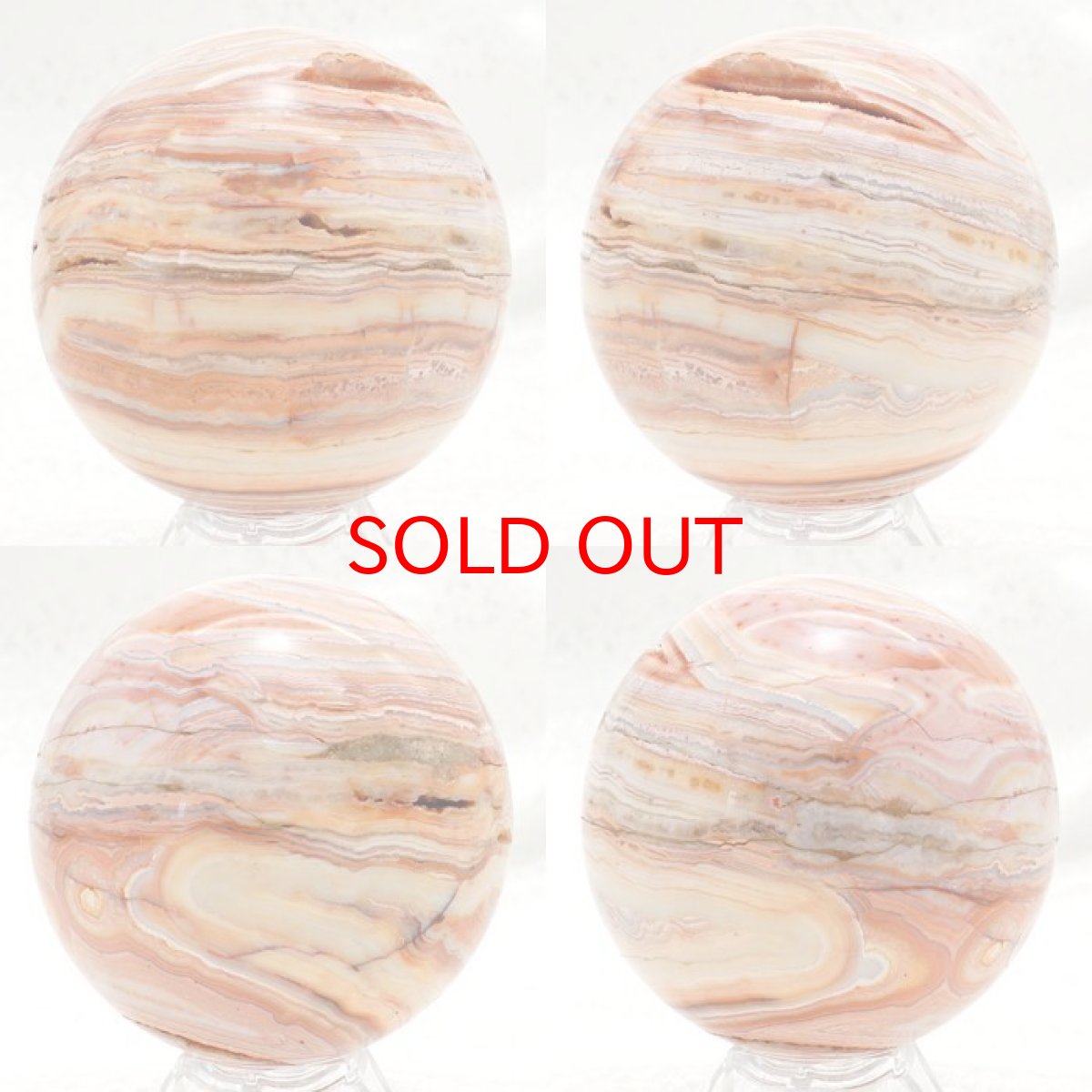 画像2: クレイジーレースアゲート 丸玉 約62mm インドネシア産 【 一点もの 】 スフィア アゲート 縞瑪瑙 天然石 パワーストーン カラーストーン (2)