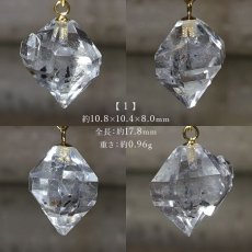 画像2: ハーキマーダイヤモンド ペンダントトップ K18 アメリカ産 ドリームクリスタル ダイヤモンド 水晶 出産御守り 稀少価値 一点もの 日本製 天然石アクセサリー ネックレス パワーストーン (2)