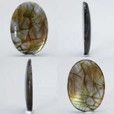 画像2: ゴールデンラブラドライト ルース 18.7g オーバル マダガスカル産 【一点もの】 Labradorite 天然石 パワーストーン カラーストーン (2)