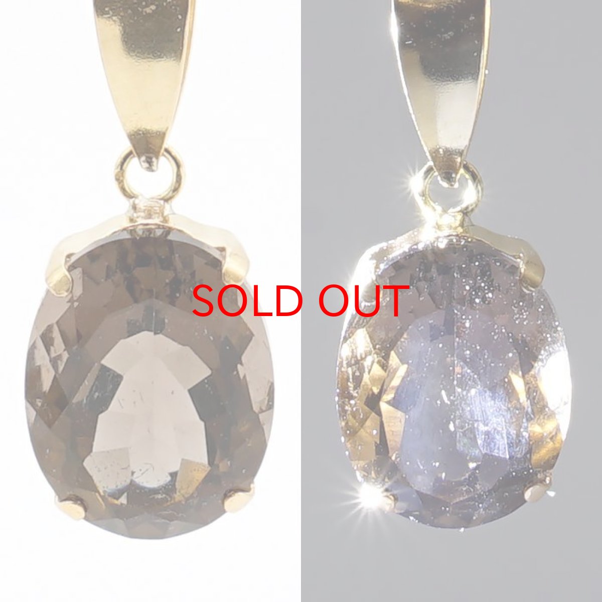 画像2: 【20%OFFセール】 コロンビアナイト K18 ペンダントトップ 7×9mm オーバルカット コロンビア産 日本製 天然ガラス 希少石 天然石 パワーストーン カラーストーン (2)