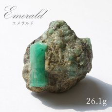 画像1: エメラルド 原石 約26.1g コロンビア産 emerald 一点もの 緑柱石 5月誕生石 天然石 パワーストーン カラーストーン (1)