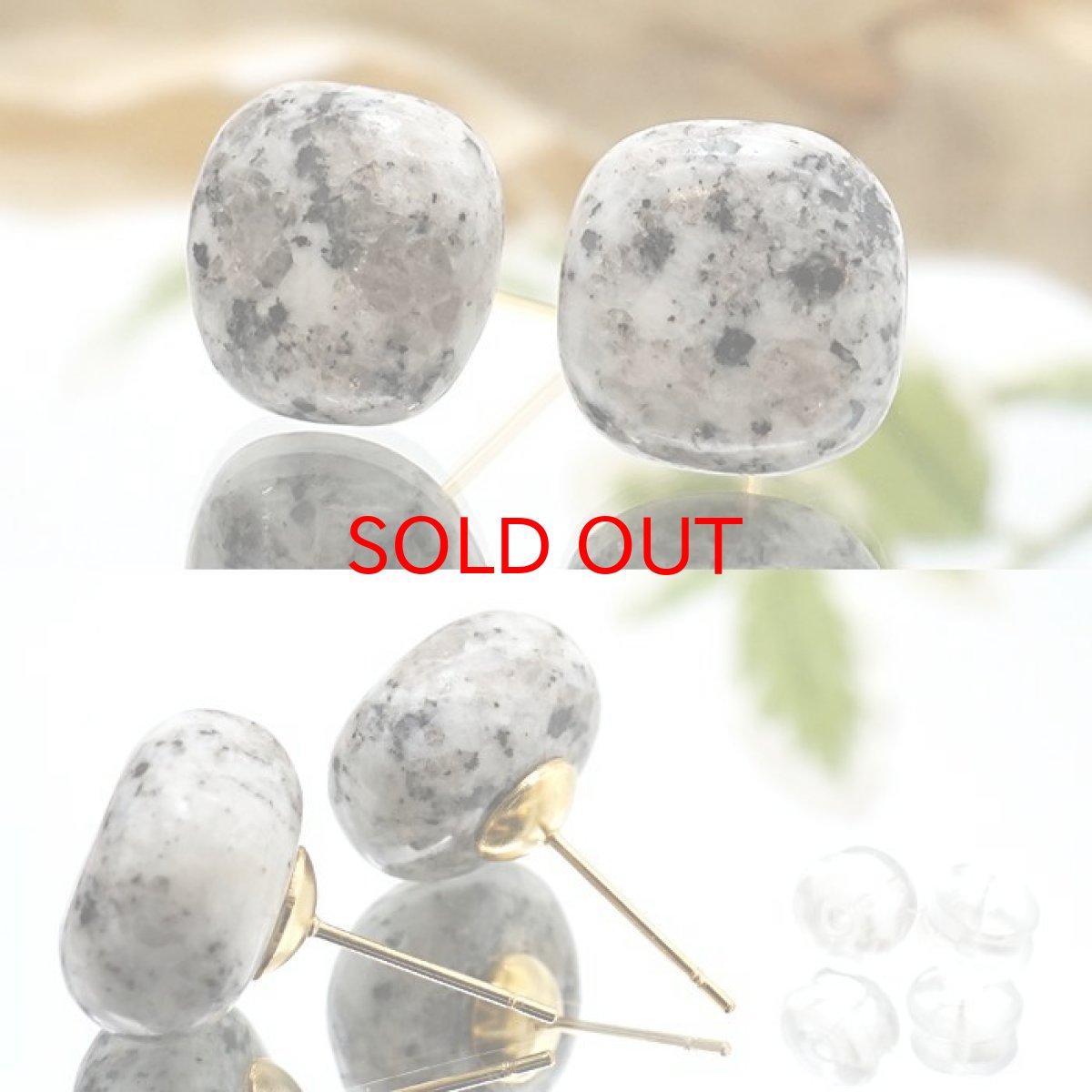 画像2: 滝根御影石 ピアス 突き刺し型 福島県産 Takine Granite 日本製 天然石ピアス ラフ原石 お守り 浄化 日本銘石 天然石 パワーストーン カラーストーン (2)