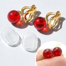 画像3: ルビーアンバー イヤリング クリップ型 バルト海産 ruby amber 天然琥珀 アンバー ルビーレッド 赤 天然石 パワーストーン カラーストーン (3)