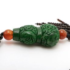 画像5: ミャンマー翡翠 メタルネックレス ミャンマー産 ダークグリーン 彫り物 稀少価値 パワーストーン jade 一点物  天然石 カラーストーン (5)