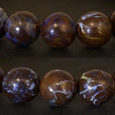 画像3: ボルダーオパールブレスレット 10mm 蛋白石 Boulder Opal オーストラリア産 【一点もの】 天然石 パワーストーン カラーストーン (3)