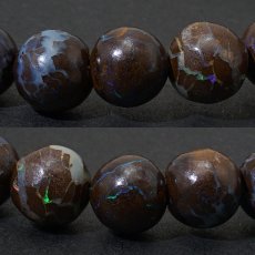 画像3: ボルダーオパールブレスレット 8mm 蛋白石 Boulder Opal オーストラリア産 【一点もの】 天然石 パワーストーン カラーストーン (3)