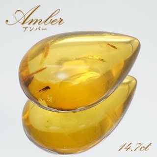 Amazon | [N2 stone Natural] 天然化石 青色蛍光 - 琥珀 (ブルー