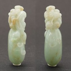 画像3: ミャンマー翡翠 ヒキュウ 彫り物 Jade Jadeite 一点もの ひすい ヒスイ 貔貅 ひきゅう 手彫り お守り カラーストーン (3)