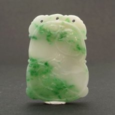 画像3: ミャンマー翡翠 鳥×如意 彫り物 Jade Jadeite 一点もの ひすい ヒスイ 国石 手彫り お守り カラーストーン (3)