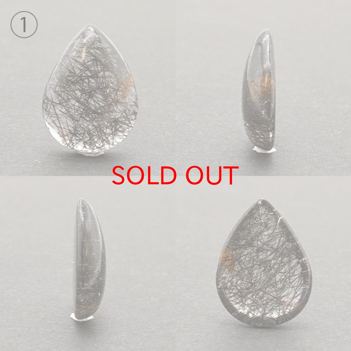 画像2: ブラックルチルクォーツ ルース ドロップ 11.05ct ブラジル産 一点もの black rutile quartz ルチルクォーツ インクォーツ 水晶  天然石 パワーストーン お守り 浄化 天然石 カラーストーン (2)