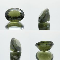 画像2: モルダバイト ルース 8.45ct チェコ産  一点物  オーバルカット moldavite 天然ガラス 隕石 才能 能力 エネルギー モルダヴ石 超希少原石 天然石 パワーストーン カラーストーン (2)