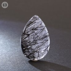 画像3: ブラックルチルクォーツ ルース ドロップ 11.74ct ブラジル産 一点もの black rutile quartz ルチルクォーツ インクォーツ 水晶  天然石 パワーストーン お守り 浄化 天然石 カラーストーン (3)