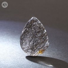 画像5: ブラックルチルクォーツ ルース ドロップ 11.74ct ブラジル産 一点もの black rutile quartz ルチルクォーツ インクォーツ 水晶  天然石 パワーストーン お守り 浄化 天然石 カラーストーン (5)