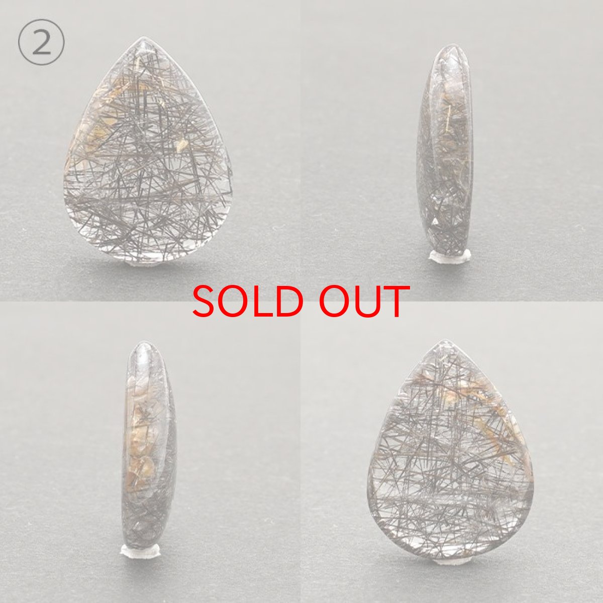 画像4: ブラックルチルクォーツ ルース ドロップ 11.05ct ブラジル産 一点もの black rutile quartz ルチルクォーツ インクォーツ 水晶  天然石 パワーストーン お守り 浄化 天然石 カラーストーン (4)