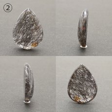 画像4: ブラックルチルクォーツ ルース ドロップ 11.74ct ブラジル産 一点もの black rutile quartz ルチルクォーツ インクォーツ 水晶  天然石 パワーストーン お守り 浄化 天然石 カラーストーン (4)