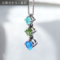 画像4: 【一点物】 ラウンドミックスカット ネックレス トルマリン デマントイドガーネット アウイン アウイナイト PT950 necklace 天然石 パワーストーン 希少石 カラーストーン (4)