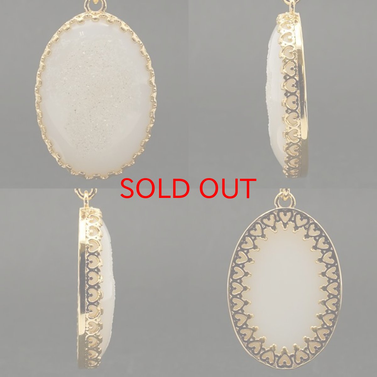 画像2: 【20%OFFセール】 ホワイトドゥルージーアゲート ペンダントトップ インドネシア産 オーバル ドゥルージー アゲート 日本製 自社製 天然石 パワーストーン カラーストーン (2)