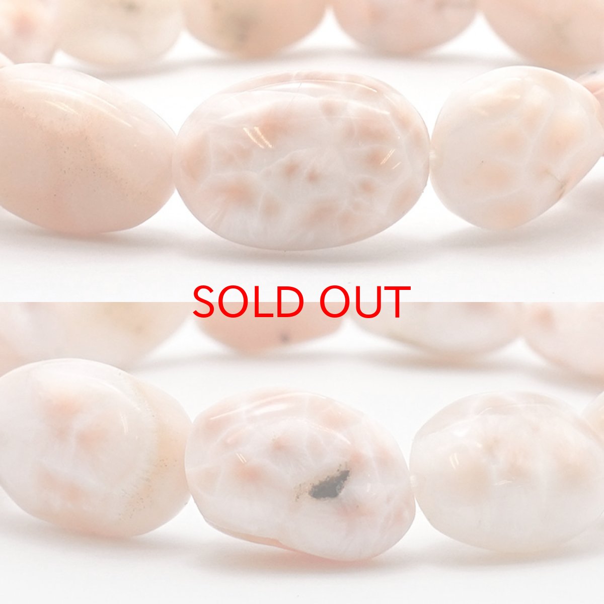 画像2: トムソナイト ブレスレット タンブル型 インドネシア産 【 一点もの 】手研磨 ピンクラリマー トムソン沸石 Thomsonite 鉱物 浄化 お守り 天然石 パワーストーン カラーストーン (2)