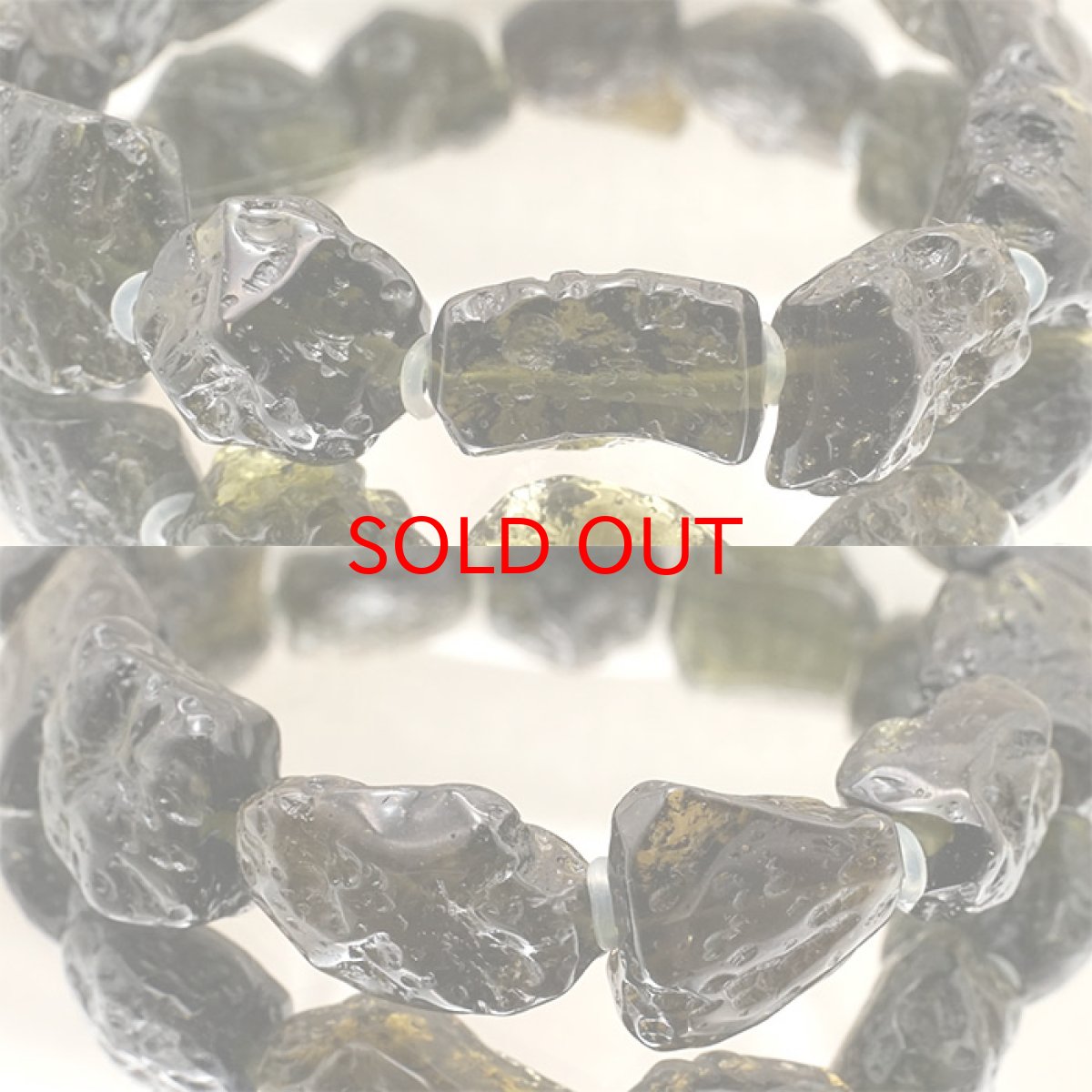 画像2: モルダバイト 原石 ブレスレット 34.8g チェコ産 【一点物】 moldavite 天然ガラス モルダヴ石 パワーストーン カラーストーン (2)
