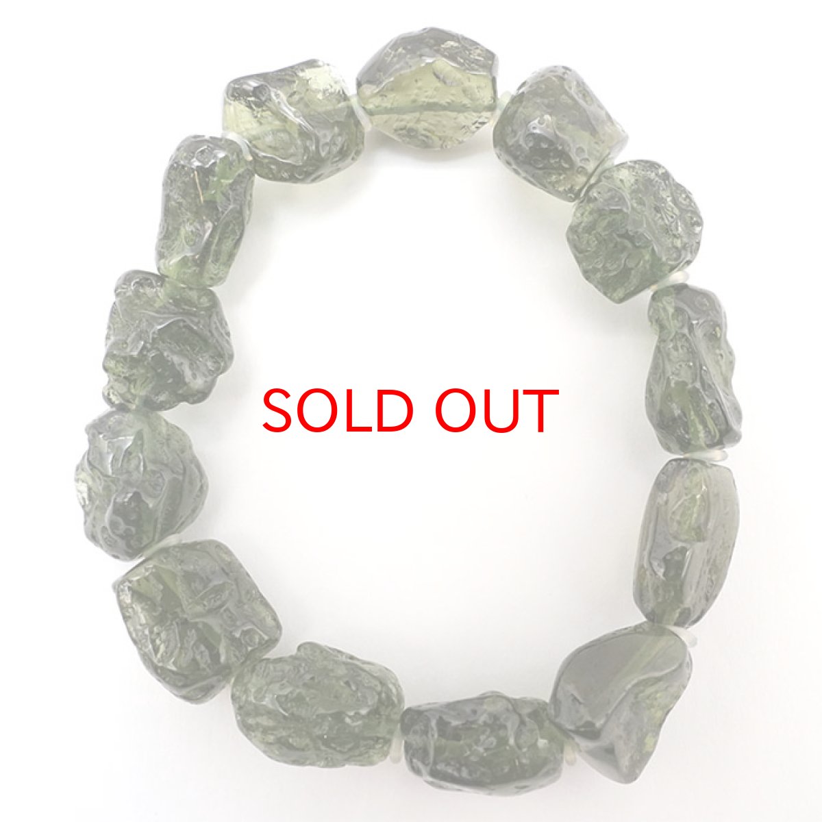 画像4: モルダバイト 原石 ブレスレット 30.1g チェコ産 【一点物】 moldavite 天然ガラス モルダヴ石 パワーストーン カラーストーン (4)