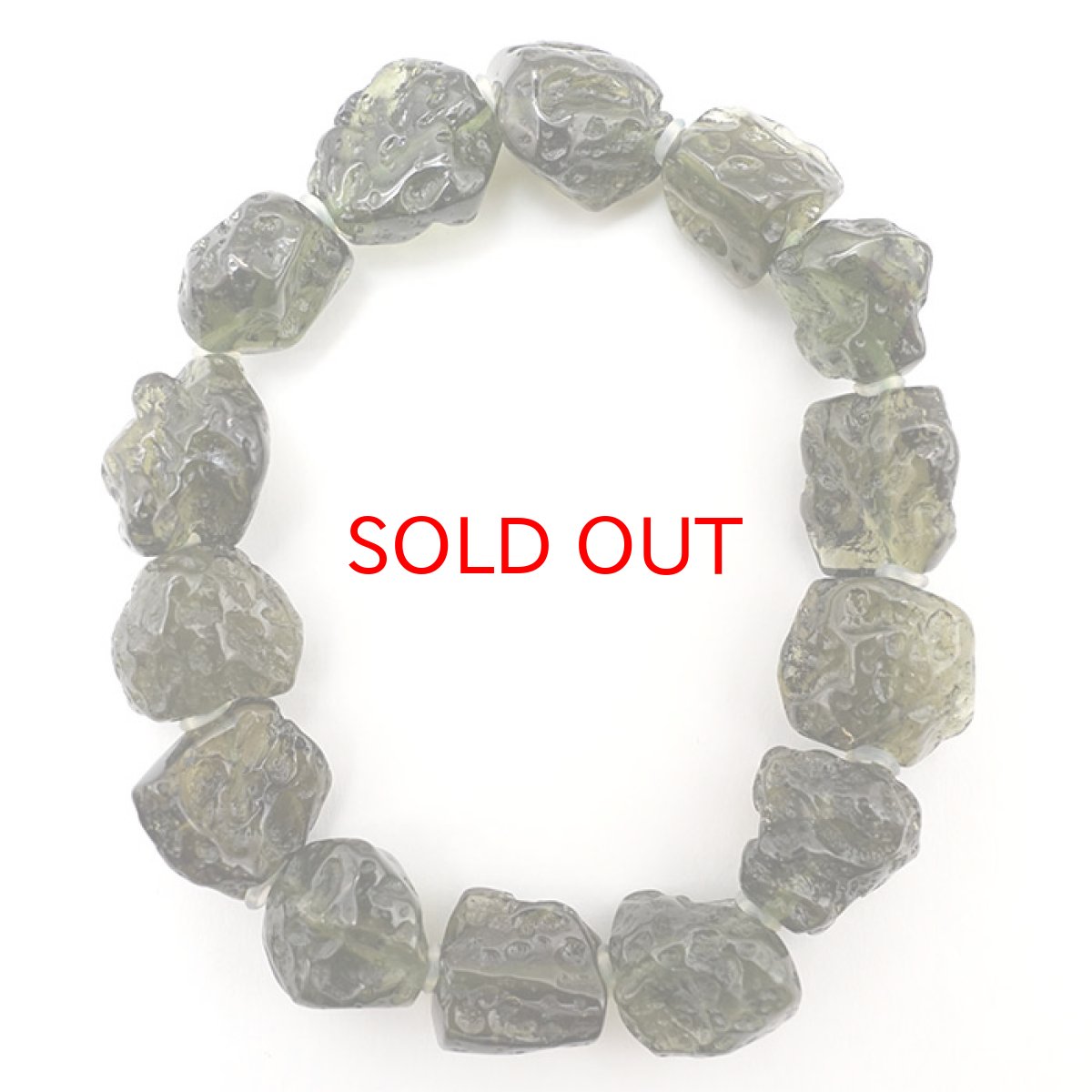 画像4: モルダバイト 原石 ブレスレット 30.1g チェコ産 【一点物】 moldavite 天然ガラス モルダヴ石 パワーストーン カラーストーン (4)