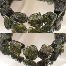 画像2: モルダバイト 原石 ブレスレット 30.1g チェコ産 【一点物】 moldavite 天然ガラス モルダヴ石 パワーストーン カラーストーン (2)