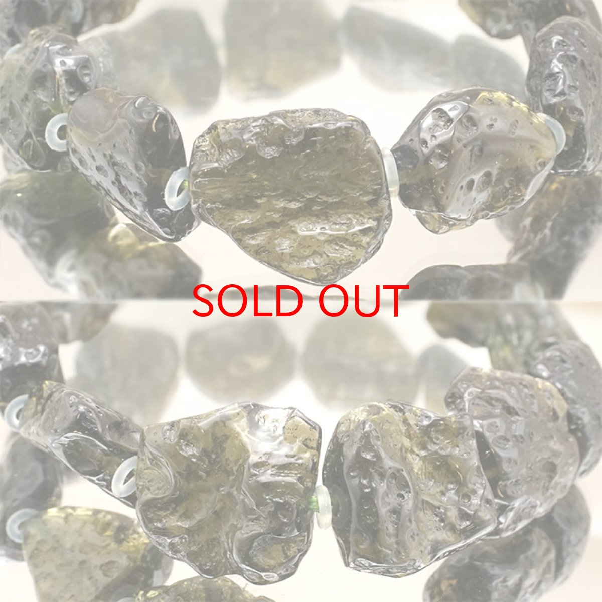 画像2: モルダバイト 原石 ブレスレット 32.2g チェコ産 【一点物】 moldavite 天然ガラス モルダヴ石 パワーストーン カラーストーン (2)