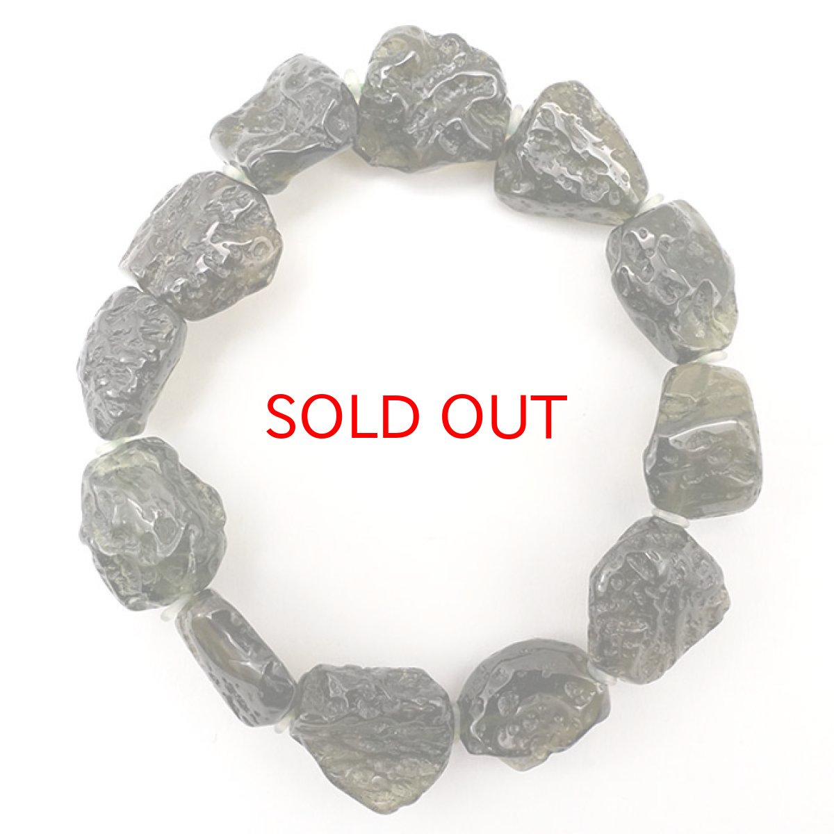 画像4: モルダバイト 原石 ブレスレット 32.2g チェコ産 【一点物】 moldavite 天然ガラス モルダヴ石 パワーストーン カラーストーン (4)