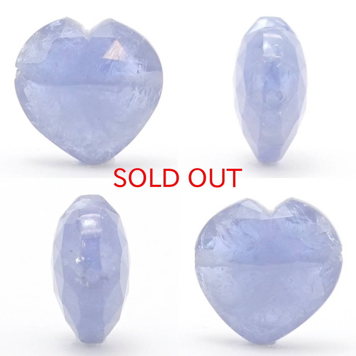 画像2: 【20%OFFセール】 天然石 ハート型ビーズ タンザナイト 15.3×15.7mm タンザニア産 【一点もの・一粒売り】 横穴貫通 穴あき 天然石 パワーストーン カラーストーン (2)