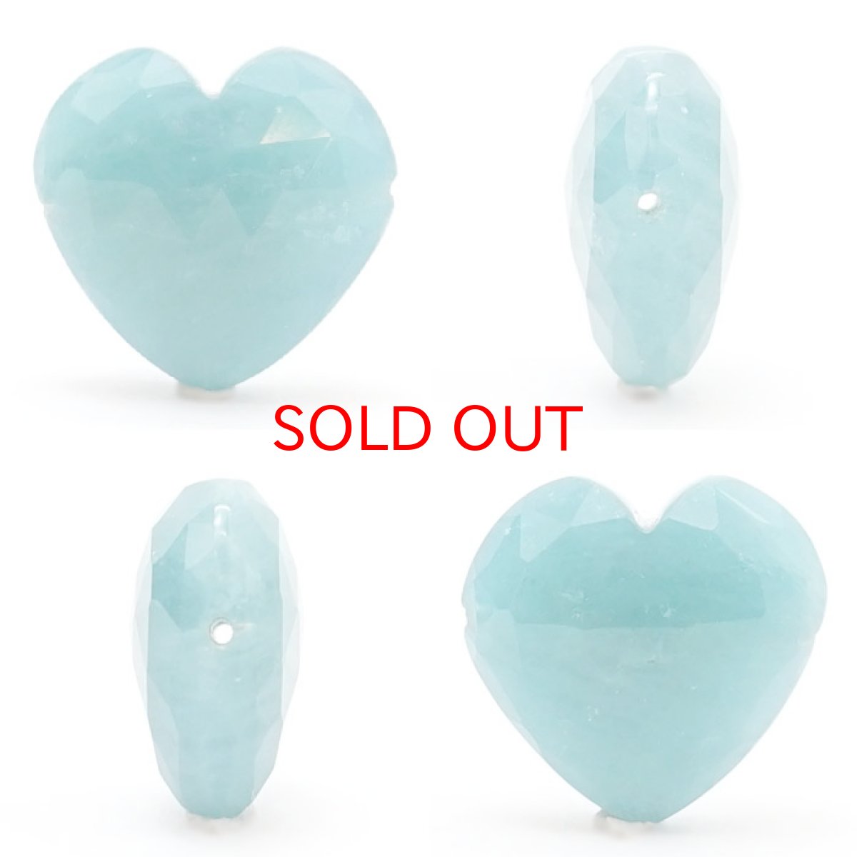 画像2: 天然石 ハート型ビーズ グランディディエライト 17.6×18.6mm マダガスカル産 【一点もの・一粒売り】 横穴貫通 穴あき 天然石 パワーストーン カラーストーン (2)