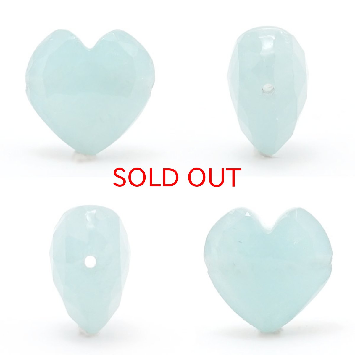 画像2: 天然石 ハート型ビーズ グランディディエライト 12.1×12.5mm マダガスカル産 【一点もの・一粒売り】 横穴貫通 穴あき 天然石 パワーストーン カラーストーン (2)