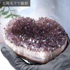 画像3: アメジストハートクラスター 433g ブラジル産 台付き amethyst 原石 2月誕生石 クラスター 天然石 紫水晶 風水 置物 浄化 パワーストーン カラーストーン (3)