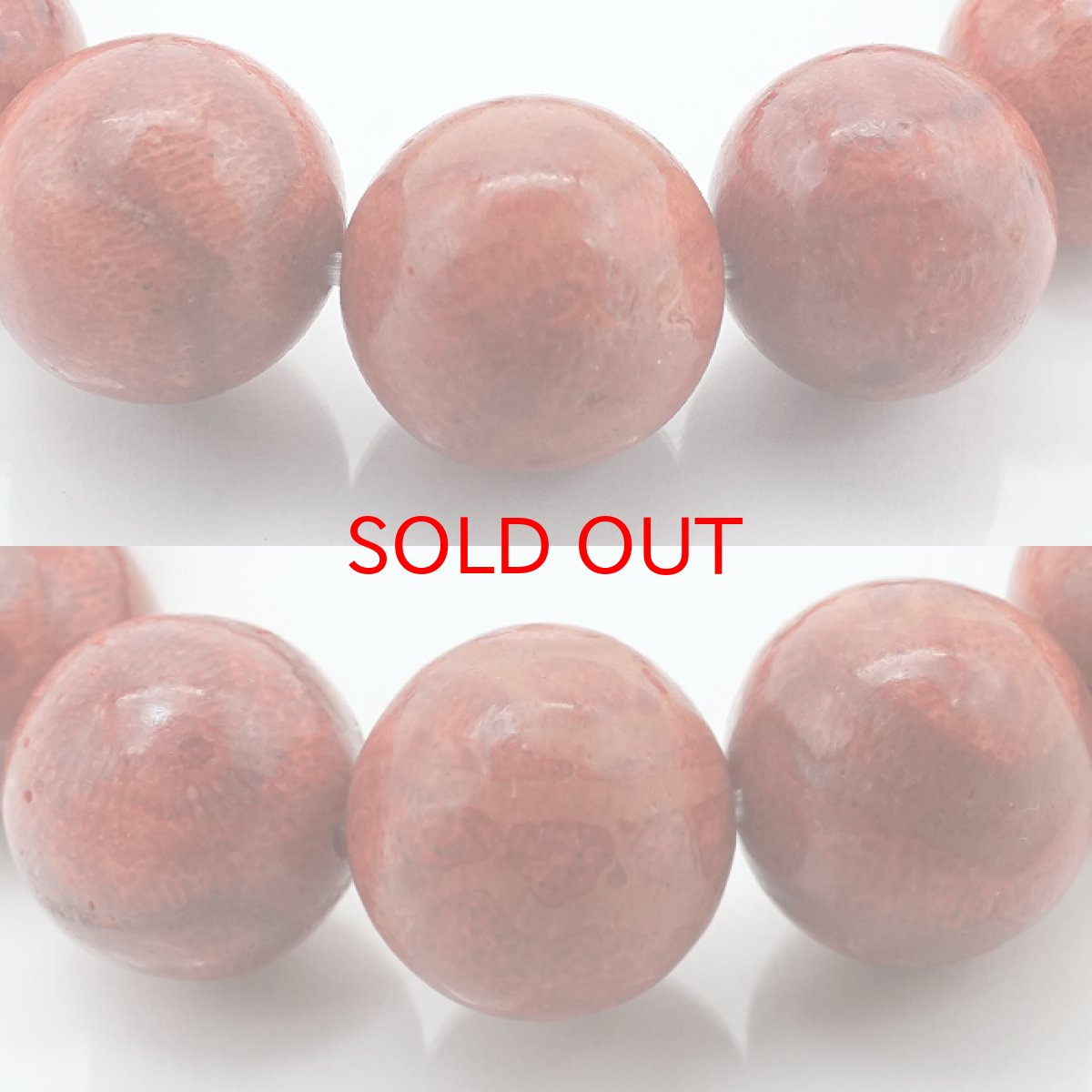 画像2: 天然山サンゴ 14mm Aランク ブレスレット インドネシア産 【 一点もの 】 mountain coral 浄化 天然石 パワーストーン カラーストーン (2)