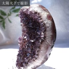 画像2: アメジストハートクラスター 433g ブラジル産 台付き amethyst 原石 2月誕生石 クラスター 天然石 紫水晶 風水 置物 浄化 パワーストーン カラーストーン (2)