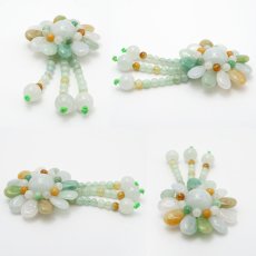 画像5: ミャンマー翡翠 花 彫り物 【 一点もの 】 Jade Jadeite ひすい ヒスイ 翡翠 フラワー お守り 天然石 パワーストーン カラーストーン (5)