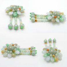 画像7: ミャンマー翡翠 花 彫り物 【 一点もの 】 Jade Jadeite ひすい ヒスイ 翡翠 フラワー お守り 天然石 パワーストーン カラーストーン (7)